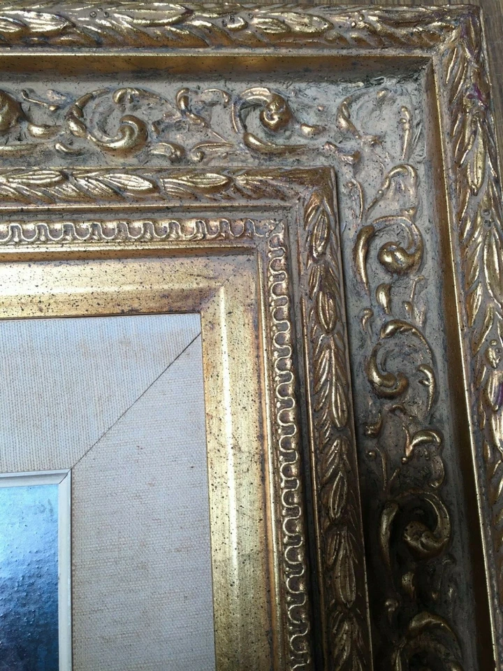 Pintura al óleo original Carlos a bordo, firmada, enmarcada, 3 1/2" x 5" (imagen) Foto 4 de 4