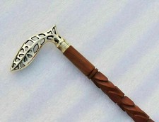 Victorian Handle Brass Wood Walking Stick Cane Antique Vintage Designer Gift