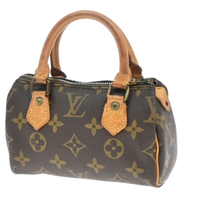 LOUIS VUITTON Mini Speedy Hand Bag Monogram Leather Brown M41534 82EE825