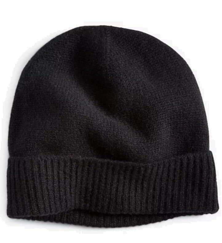 Женская шапочка-бини Charter Club из 100% кашемира с манжетами, черный, один размер