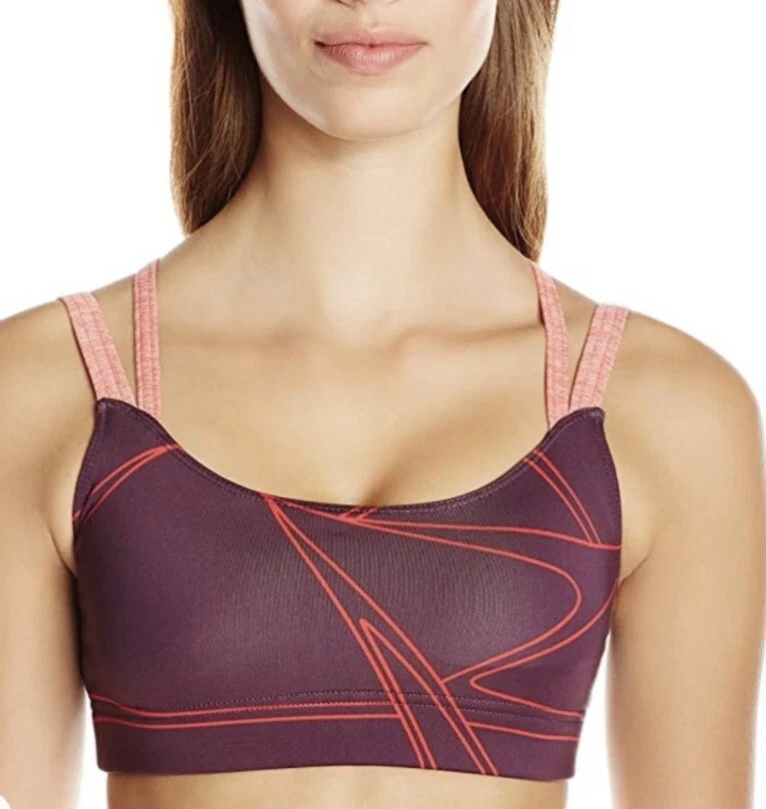 OISELLE Verrazano Women's Blue Purple & Red Athletic Sports Bra Strappy