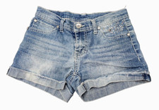 PD C Girls Size 14 Bedazzled Bling Blue Denim Shorts