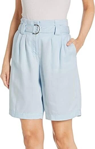 Bermudas Guess L116850 Maece Paper-Bag azul claro para mujer talla 6