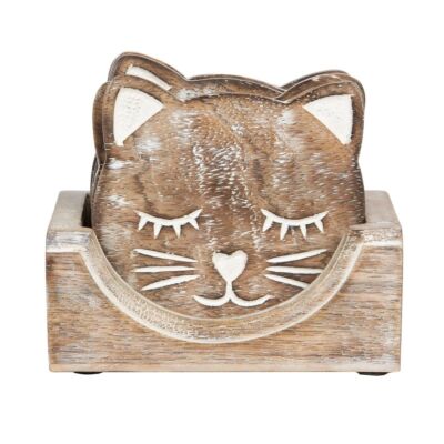 Wooden Cat Coasters