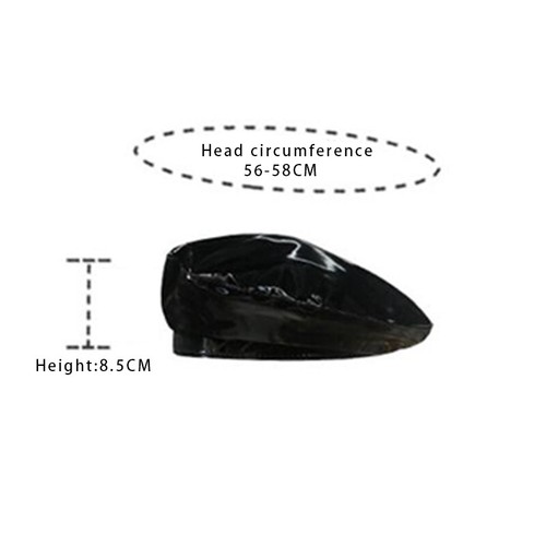 Women Vintage Patent Leather Beanie Beret Military Cap French Retro Flat Hat - Picture 4 of 18