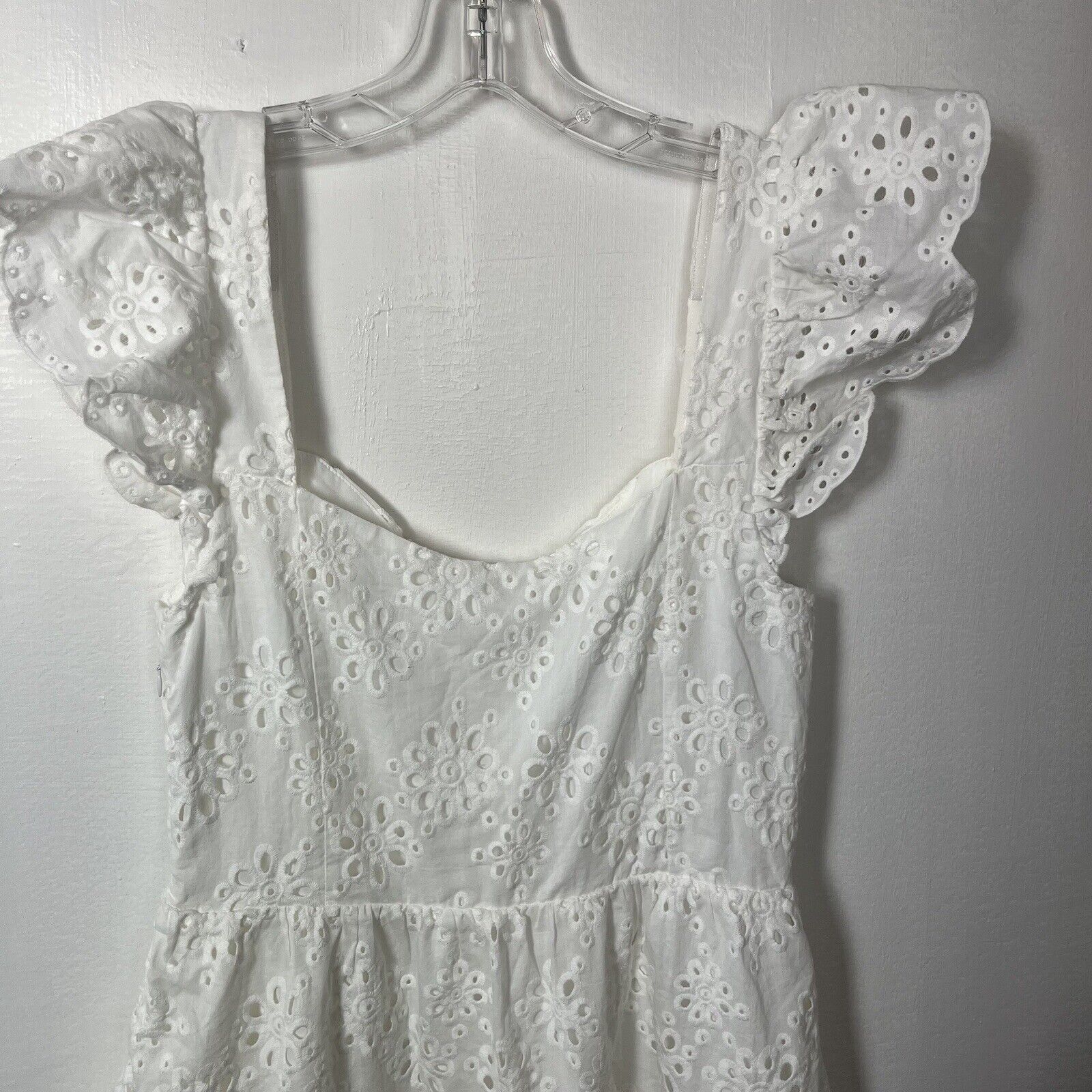 Lovers And Friends Women’s White Embroidered Ruffle Dress Size M