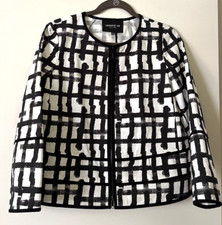 LAFAYETTE 148 NEW YORK Size 6 Black White Blazer Jacket Full Zip