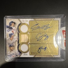 2017 Topps Triple Threads Bellinger Seager Urias Auto Relic RC #ARC-BSU /36