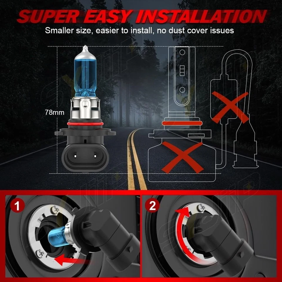 Upgraded Halogen Headlight Bulbs For Subaru Forester 2009 2010 2011 2012 2013... Foto 4 de 4