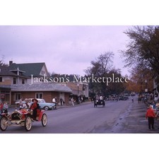 Downers Grove Illinois 1963 Antique Car Parade Main Street Kodachrome Slide #1
