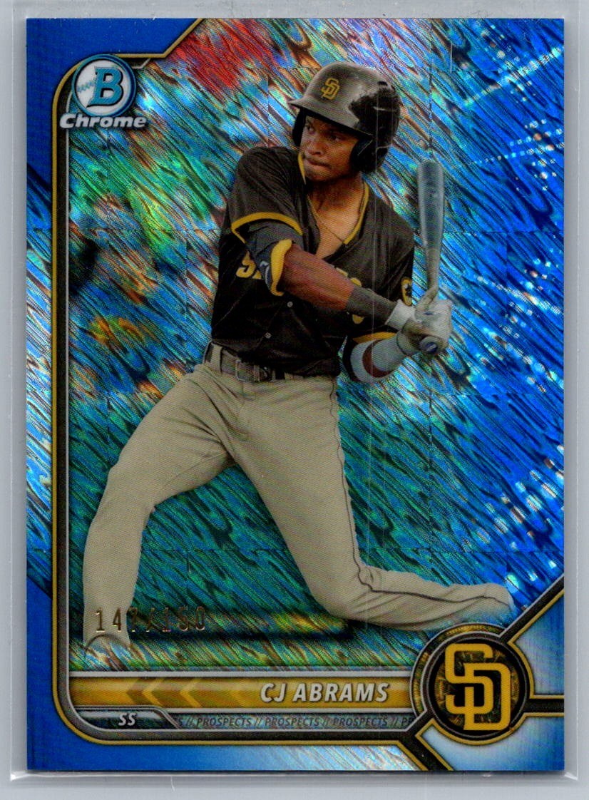 2022 Bowman C.J. Abrams /150 SP Blue Chrome Shimmer Refractor Prospect #BCP-9 