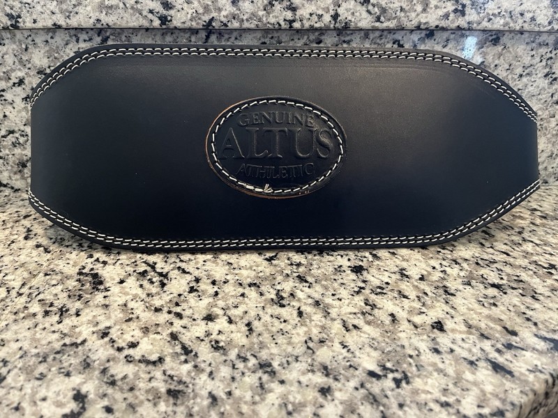 Altus Leather Weightlifting Belt Black Double Pin Buckle Adult