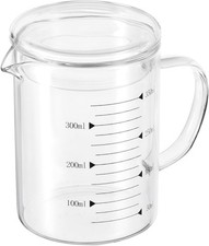 350ml Glass Measuring Cup, 3.3 Borosilicate Graduated Black Printed Scale Liquid