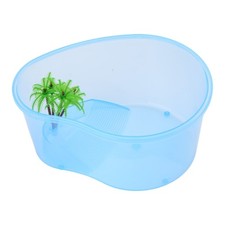 Small Turtles Tanks Plastics Container Reptile House No Cover Habitat with Ramp