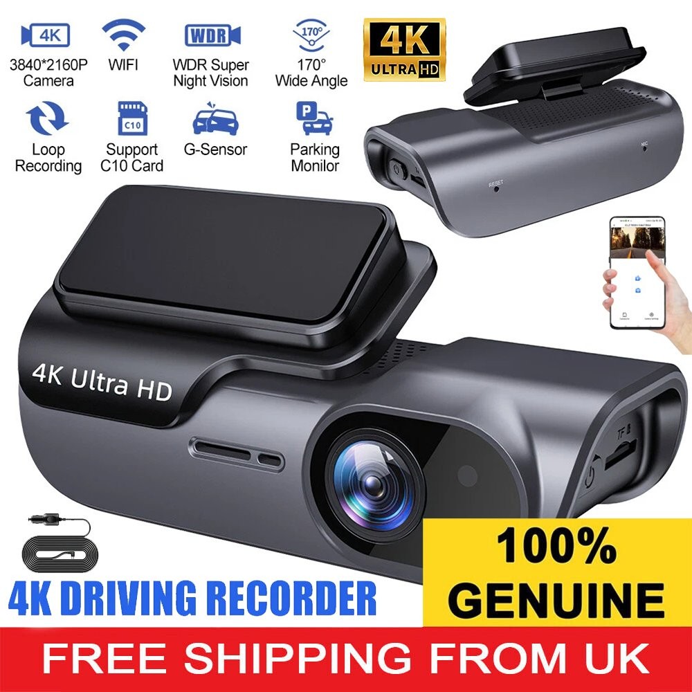 Ultra HD 4K Dash Cam Wireless WiFi Front Car DVR Camera Video Recorder G-Sensor