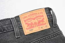 Levi's 569 Loose Straight Fit Stretch Denim Dark Gray Jeans Mens Size 42 x 32
