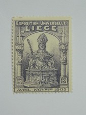 Vignette Exposition Universelle Liège Belgique 1905 fond non-coloré