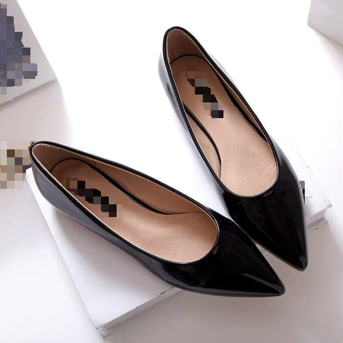 Womens Flats Patent Leather Slip on Pointed Toe Footwear Casual Shoes Plus Size-image