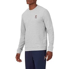 Fila Mens Crewneck Sweatshirt Gray Long Sleeve Logo Size M