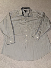 Pronto Uomo Platinum Egyptian Cotton Button Down Shirt Gray White Men's 34/35