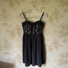 American Eagle 2011 charcoal gray sequin boho festival mini dress size 6