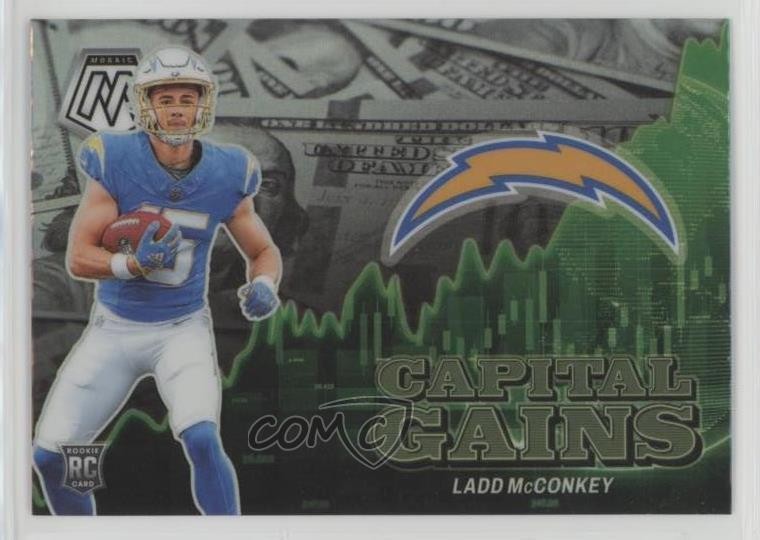2024 Panini Mosaic Capital Gains Silver Prizm Ladd McConkey #13 Rookie RC 5r6