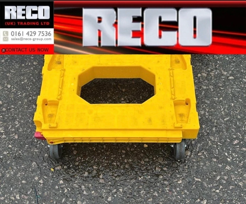 2 X HEAVY DUTY YELLOW WHEELED "SINGLE" DOLLY SKATE 60-40-17CM WAREHOUSE STORAGE - Image 1 of 4
