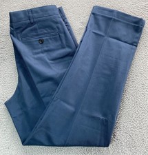  65 New Lands' End Men's Traditional Fit No Iron Chino Pants Blue 34x31