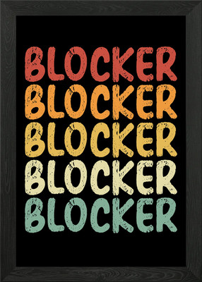 Volleyball Blocker Retro Gerahmtes Wandbild Poster Leinwanddruck Bild