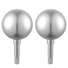 AplusChoice 2 Pack 3" Silver Ball Top Finial Ornament for Flag Pole Outdoor