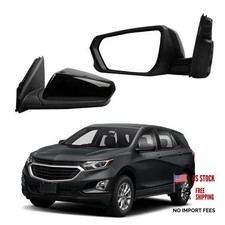 Left Driver Side Mirror Compatible With 2018-2023 Chevy Equinox L-5Pin black