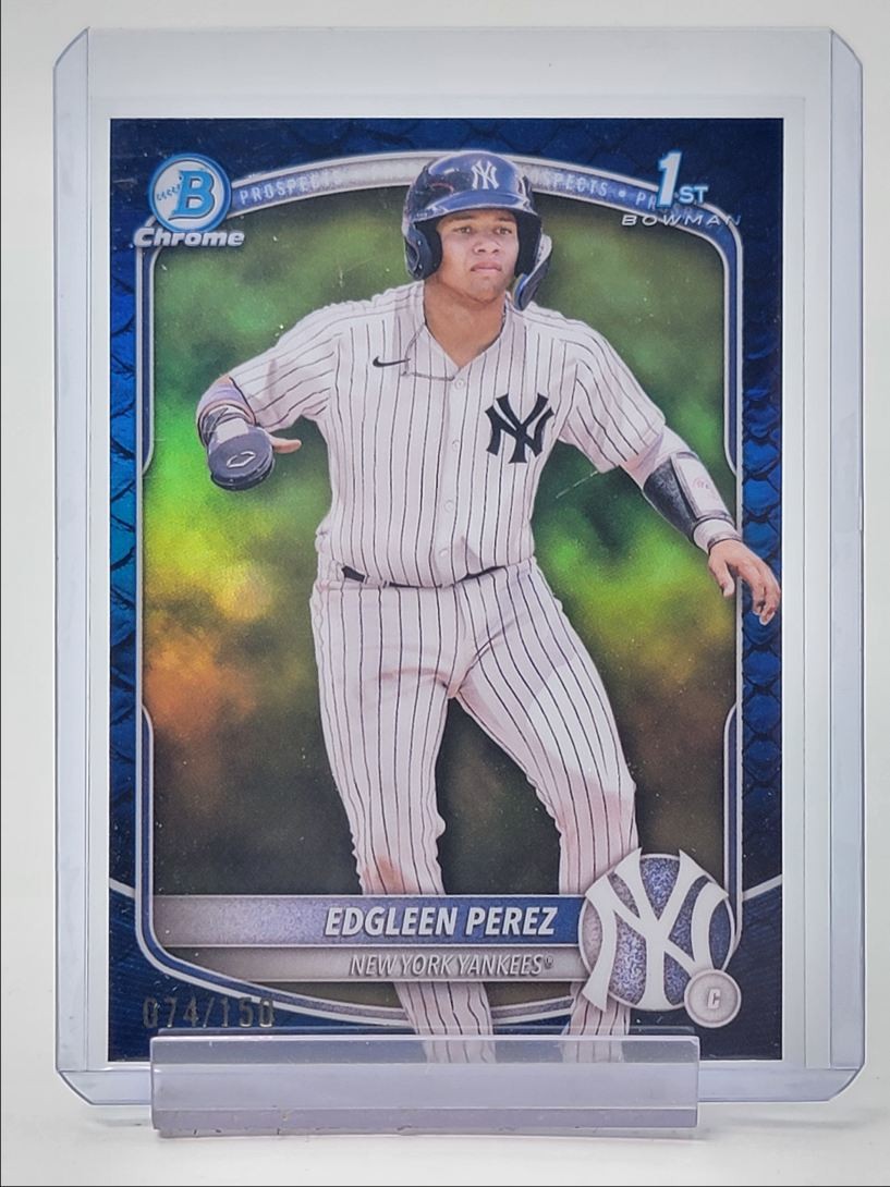 EDGLEEN PEREZ 2025 BOWMAN CHROME 1ST BLUE REPTILIAN YANKEES /150 Q3917