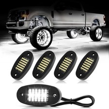 4 Pods White Rock Lights 6000K Pure 36 LEDs SMD Chips 4 Pods,