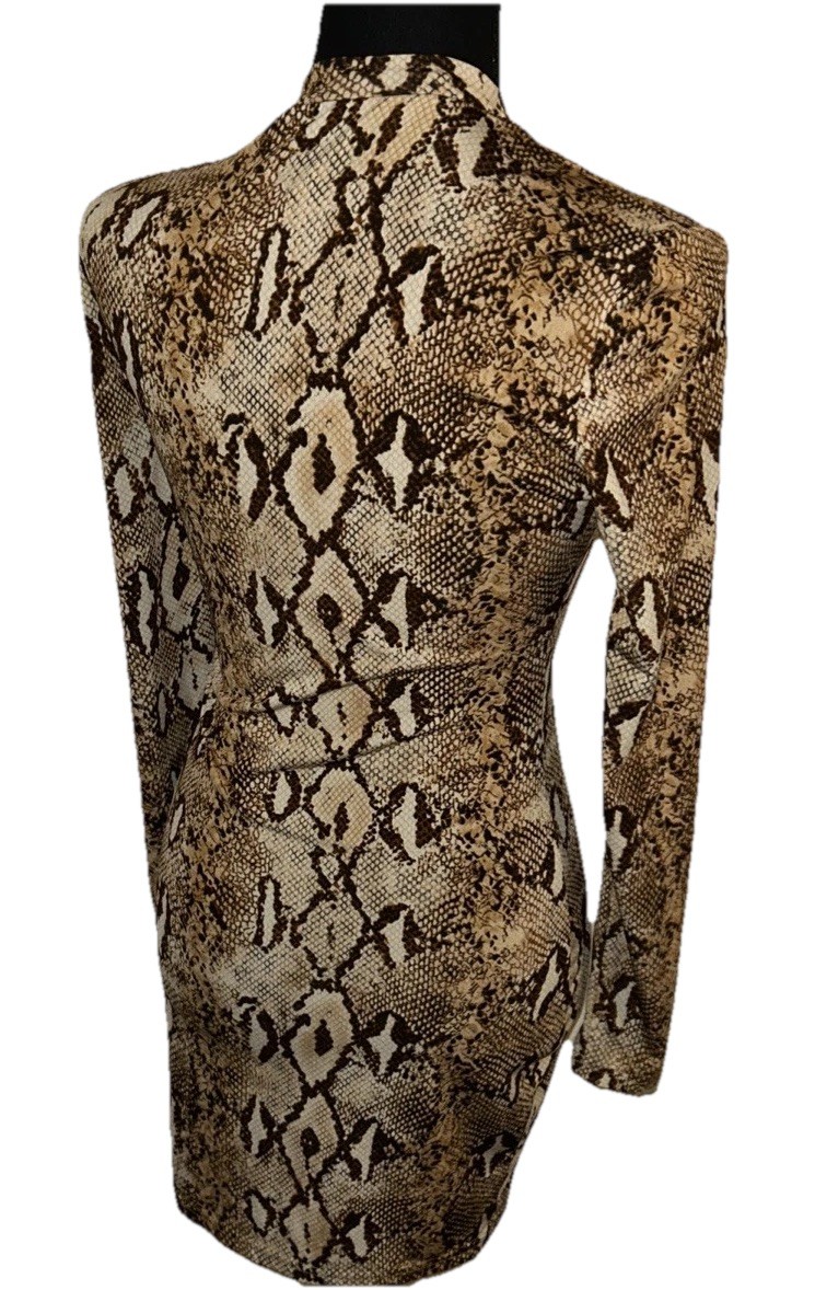 Shein Medium Snake Print Pattern Long Sleeve Mini… - image 6