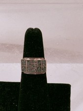 925 Sterling Silver Size 6 Turquoise Tone Design Band Ring