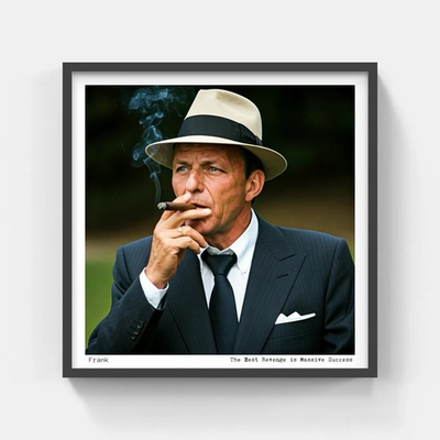 #ad Frank Sinatra Framed Colorized Smoking Gallery Photo Iconic Quote $315.00