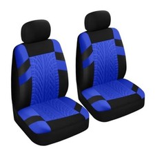 2PCS Car Front Seat Cover with 2 Headrest Covers, Breathable Waterproof Blue