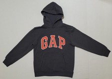 GAP Kids Boy's Arch Logo Gray Fleece Pullover Hoodie Sweatshirt, XL 12-13