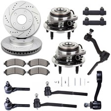 Front Wheel Hub Bearing Brake Rotor Pad Suspension For Chevy Blazer S10 98-04