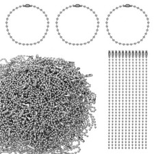 300 Pcs 3.9 Inch Ball Bead Chain 2.4mm Diameter Keychain Mental