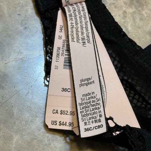 Victoria's Secret Black Lace Padded Underwire Freedom Fit Bra 36C New W Tags - 第 7/11 張圖片
