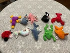 Lot Of 10 Fish And Sea Animal  Themed Vintage TY Beanie Babies Retired .