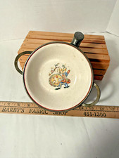 Vintage Porcelain and Metal Baby Warming Dish