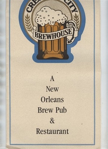 Crescent City Brewhouse Menu New Orleans Brew Pub & Restaurant Louisiana 1990's