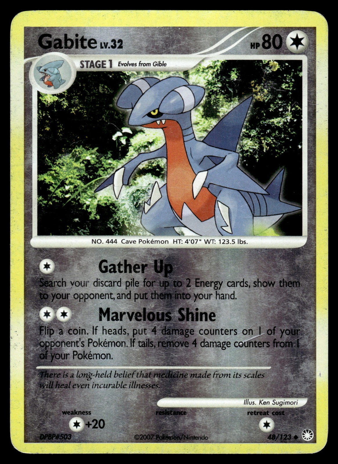 Gabite Reverse Holo 48/123 Mysterious Treasures Pokemon