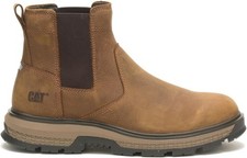 Caterpillar Men  s Exposition Chelsea Work Boot P51060 Brown Leather Safety Toe