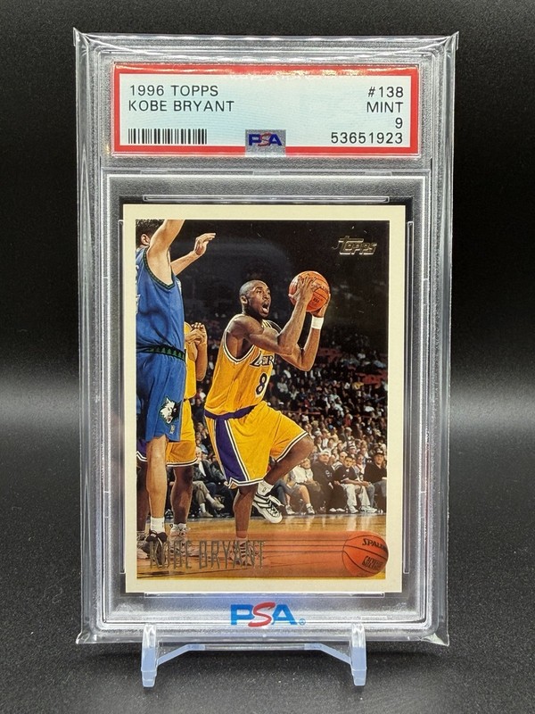 1996 Topps Kobe Bryant #138 Rookie RC PSA 9 MINT Los Angeles Lakers HOF