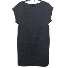 RAFAELLA Charcoal Grey Shift Dress SIZE 8 Fully Lined Sleeveless Career 