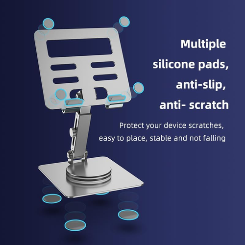 Tablet Stand for Desk, Adjustable Height & Swivel with 360° Rotating Base, Table - Afbeelding 4 van 12