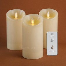 Luminara Flameless Pillar Wax LED Ivory Candl...